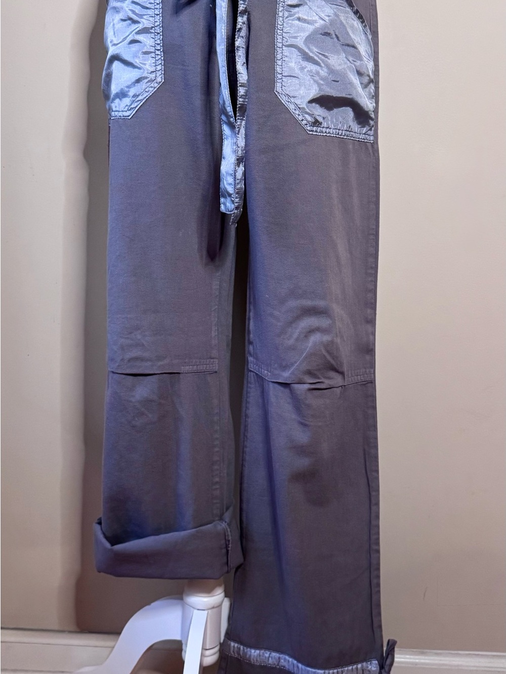 *ANTHROPOLOGIE* BDG Women’s Cotton/Satin Wide Leg Pants in Slate Blue/Purple Sz9